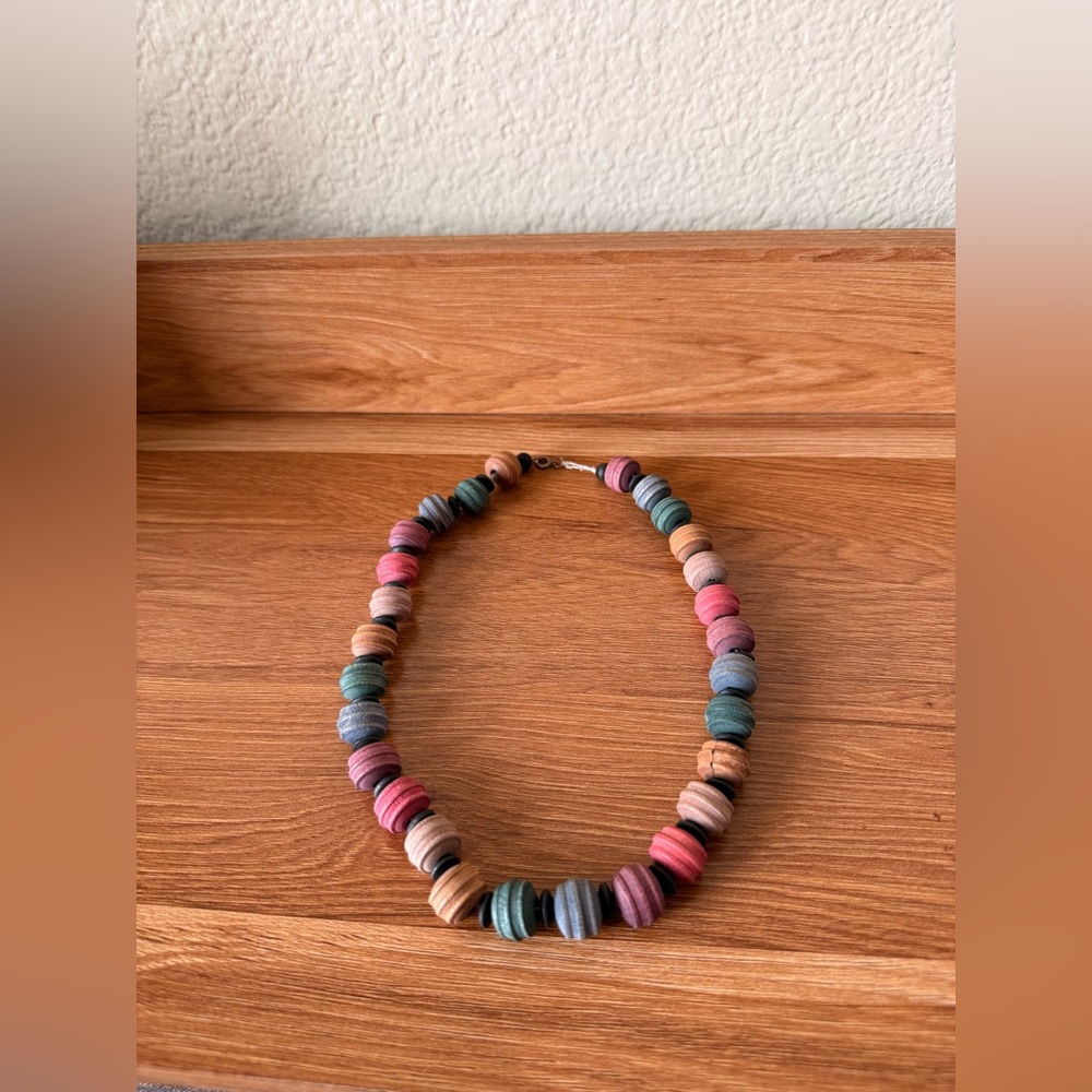 Colorful Wooden Beaded Necklace